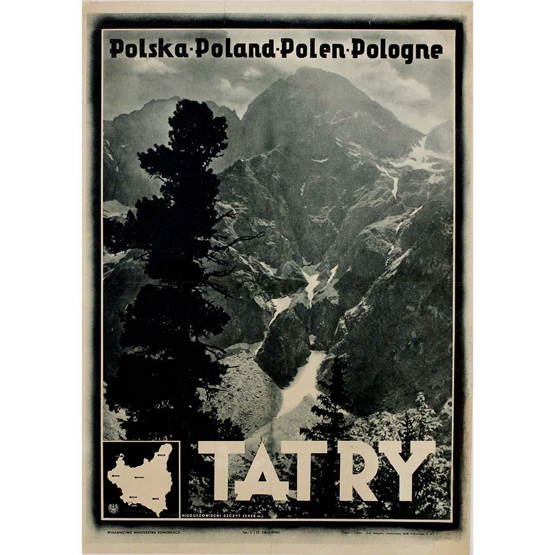 CIRCA 1930 Original-Reiseplakat, Tatry - Pologne - majestätisches Tatra-Gebirge – Print von Zwolinski
