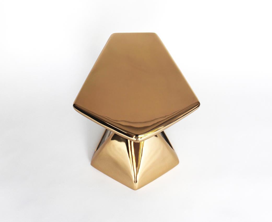 American ZYA Table - Polished Bronze & Stainless Steel  Design by Michael Sean Stolworthy For Sale