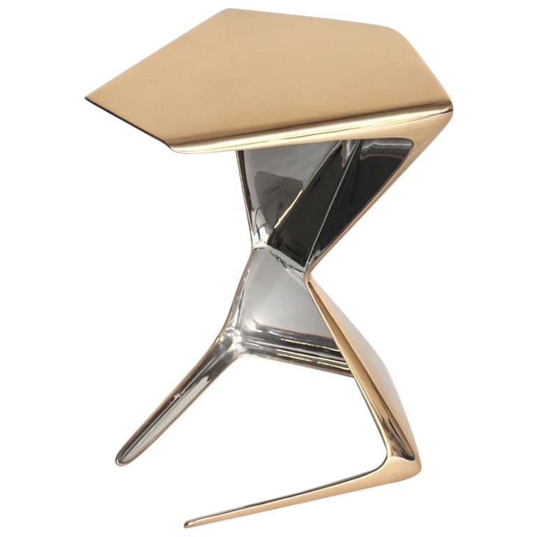 ZYA Table - Polished Bronze & Stainless Steel  Design by Michael Sean Stolworthy For Sale