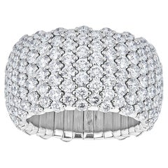 Zydo 18 Karat White Gold 6.32 Carat Total Weight Round Diamond Stretch Ring