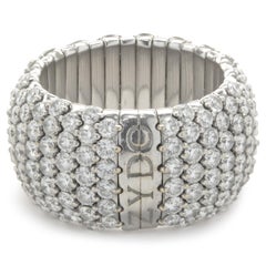 Zydo 18 Karat White Seven Row Flexible Diamond Eternity Band
