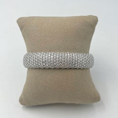 ZYDO Bracelet extensible en or blanc 18K avec diamant moyen en forme de dôme 57222