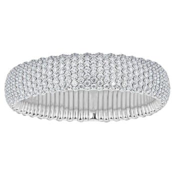 Zydo White-Gold and 19.57-Carat-Diamond Domed Stretch Bracelet, 2022