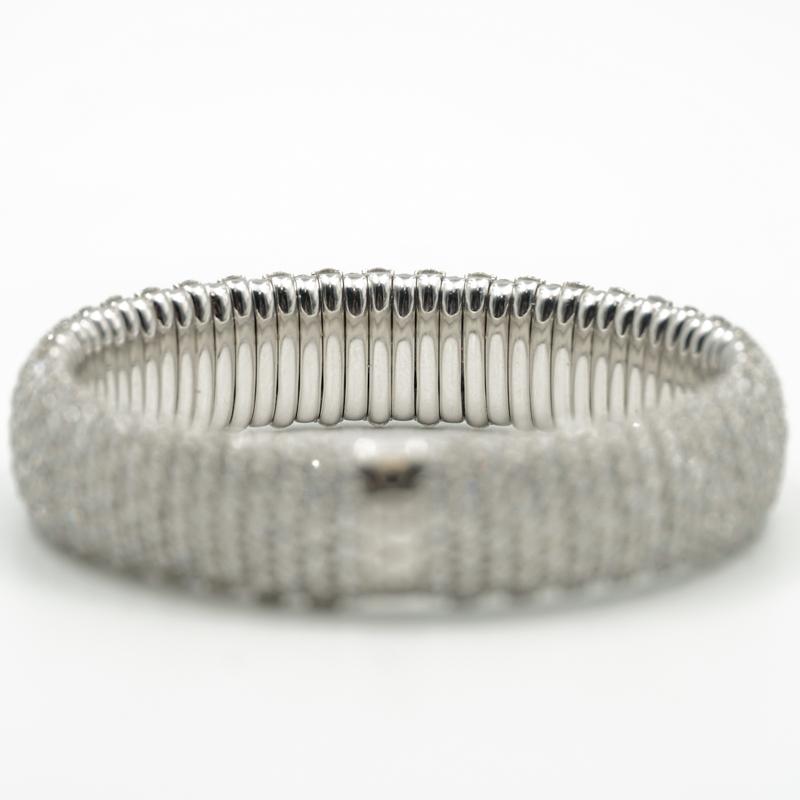 Zydo Bracelet extensible en or blanc 18 carats pavé de diamants 19,36TW Pour femmes en vente