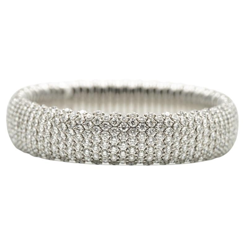 Zydo 18K White Gold Stretch Bracelet Diamond Pave 19.36TW