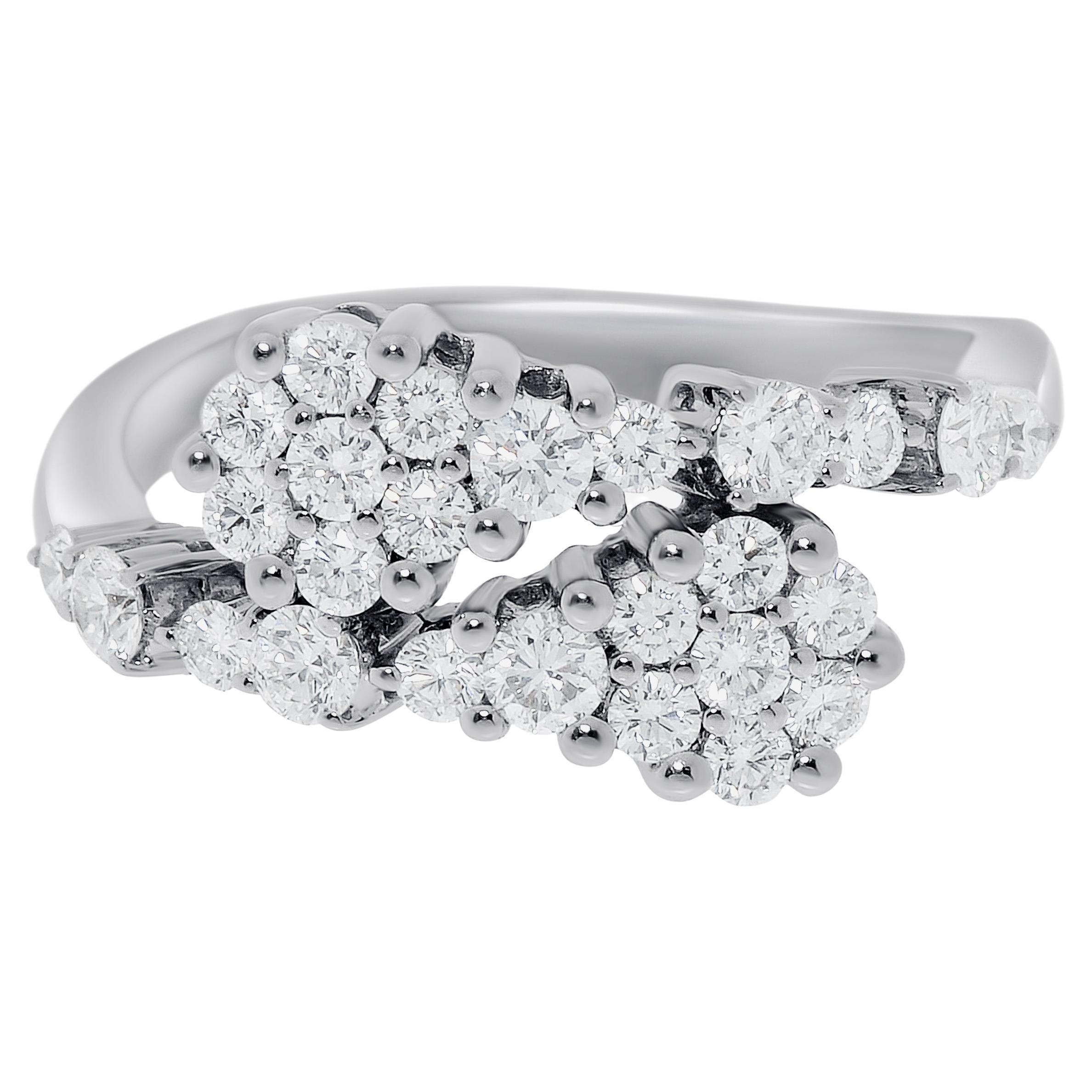 Zydo Bague contrastante en or blanc 18 carats et diamants blancs, taille 7,5 en vente