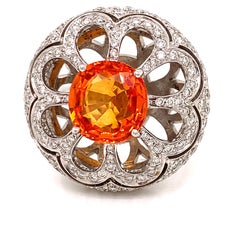 Bague Zydo saphir orange et diamant