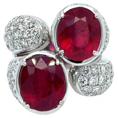 Zydo Anillo Rubelita y Diamante Oro Blanco 18k