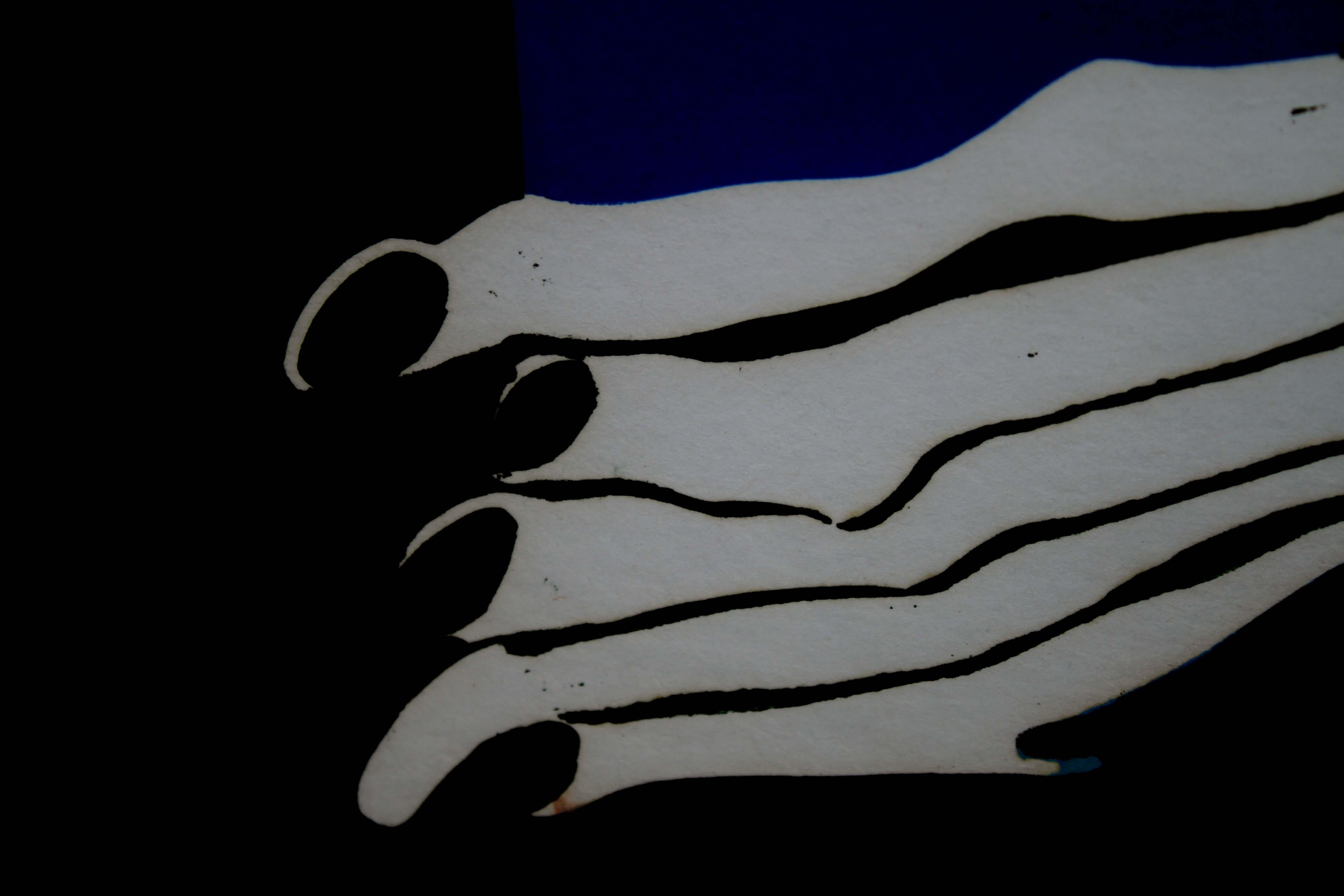 Zygmunt Czyz Surrealist Soaring Dove Signed Linocut on Paper 20/30 Framed, 1987 For Sale 2