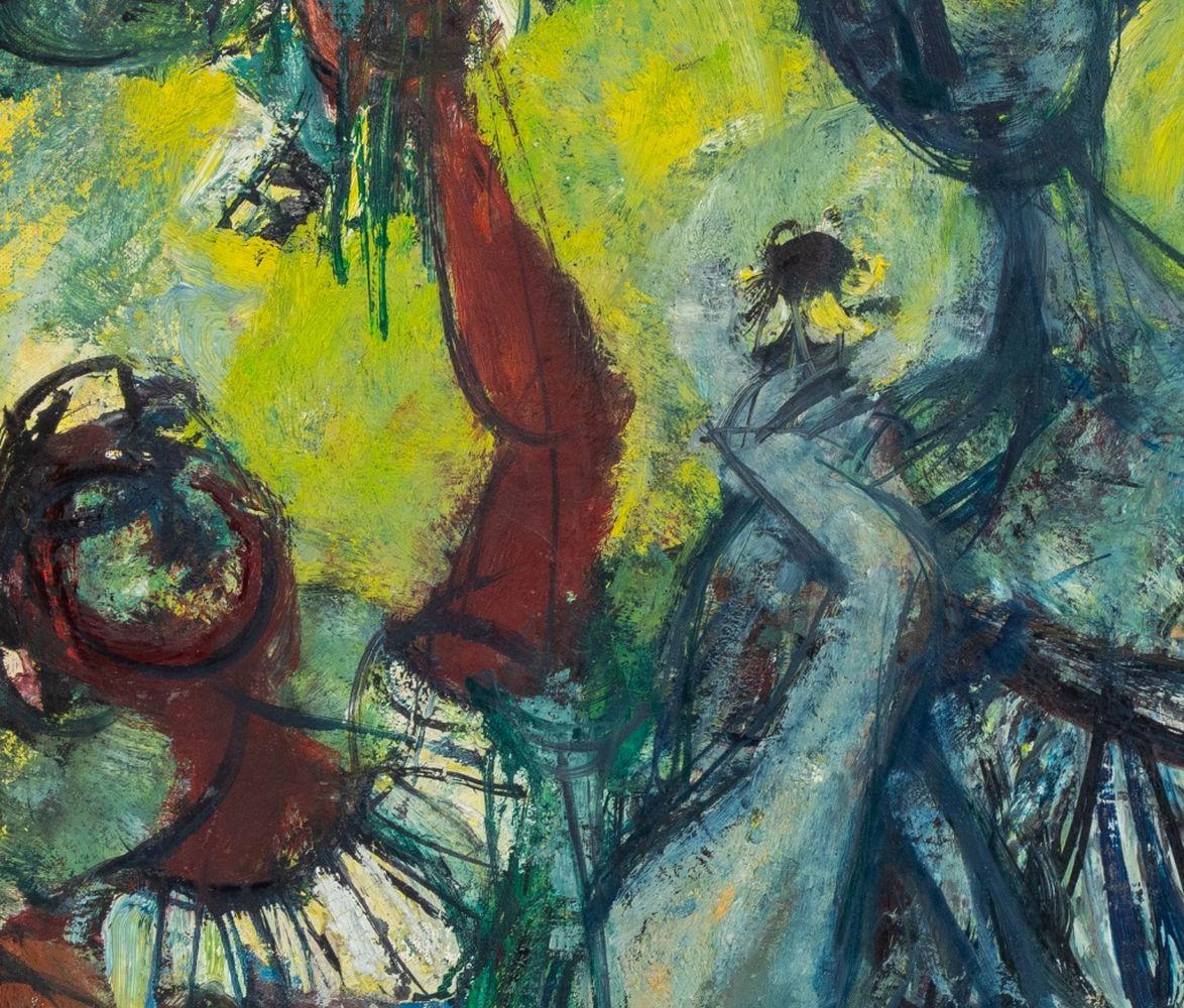 Frau mit Blume (Moderne), Painting, von Zygmunt Menkes