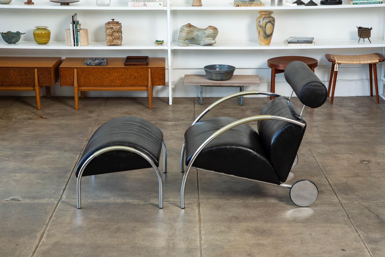 German Zyklus Chair and Ottoman by Peter Maly