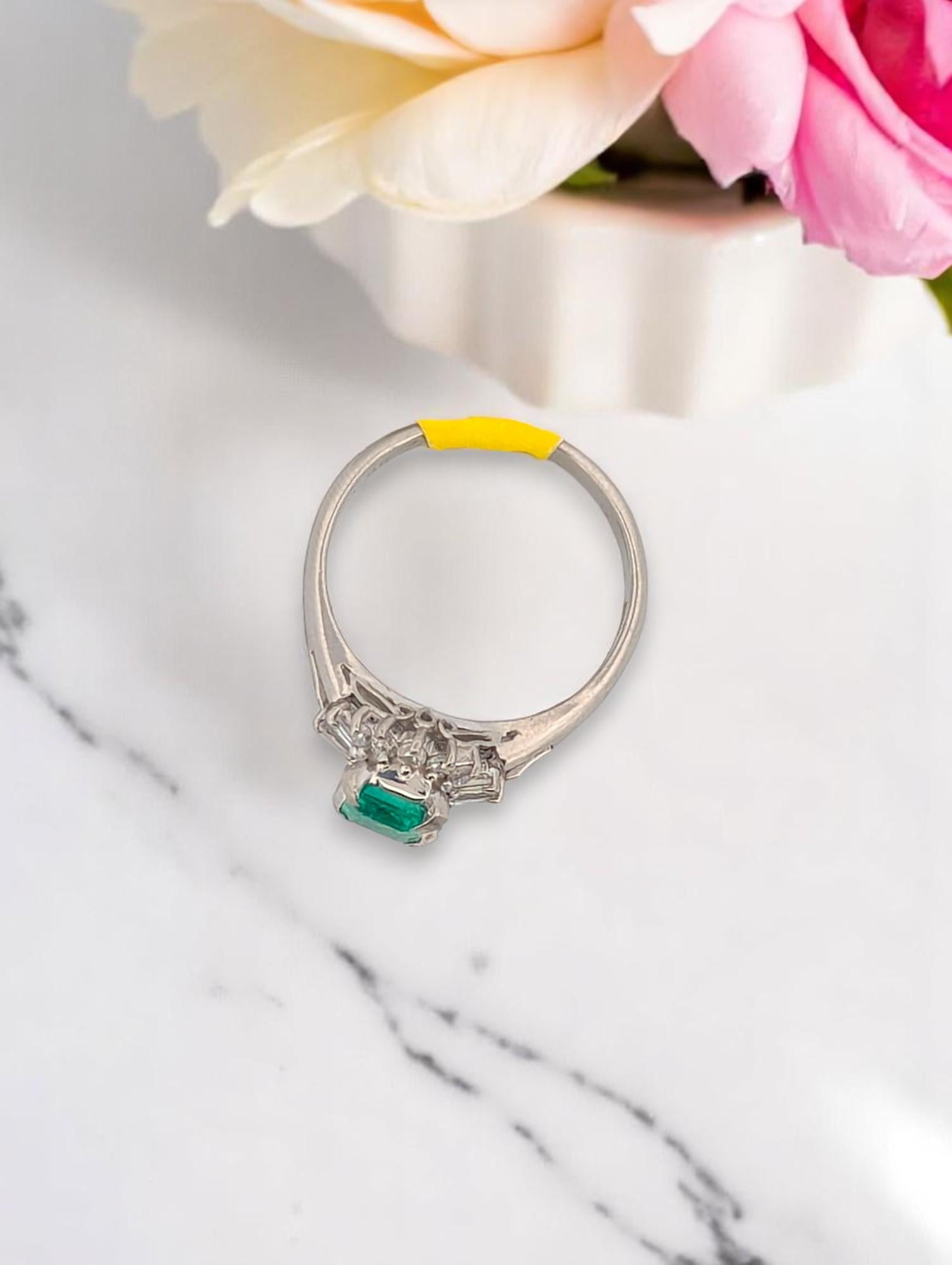 Modern Zylah  Platinum Ring – 0.47 ct Natural Emerald & 0.25 ct Natural Diamonds For Sale