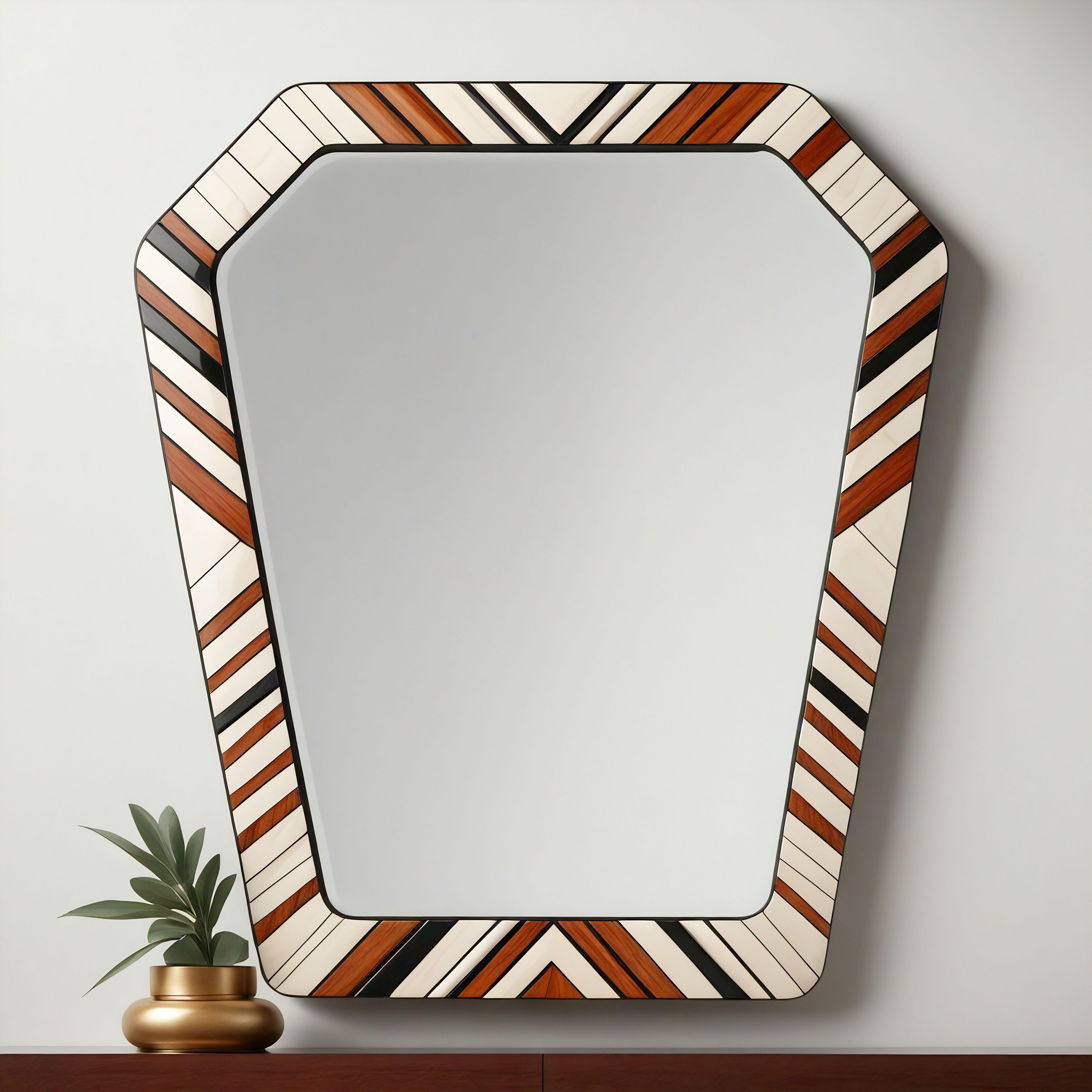 Élevez votre espace avec une élégance intemporelle

Transformez votre intérieur avec la beauté captivante de notre miroir mural d'inspiration chevron - une fusion exquise de l'artisanat traditionnel et de la sophistication moderne. Conçu pour être