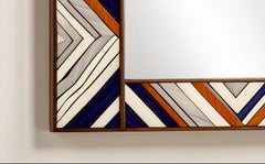 Miroir mural ZZ inspiré par le chevron, fabriqué à la main par Artisanal