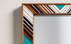Miroir mural ZZ inspiré par le chevron, fabriqué à la main par Artisanal