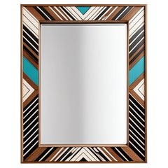 ZZ Specchio da parete ispirato allo Chevron, realizzato a mano da Artisanal