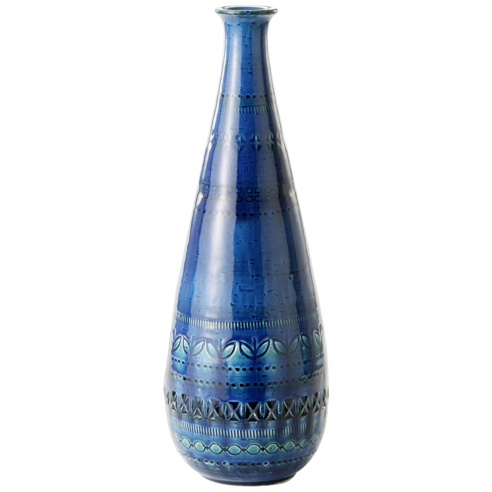 ZZ999-185, Made in Italy, Designer Aldo Londi, Material Ceramic, Color Blu For Sale
